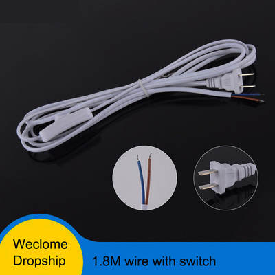 Interruptor impermeável europeu de Pin Power Cord With Inline do cabo distribuidor de corrente 2 da extensão