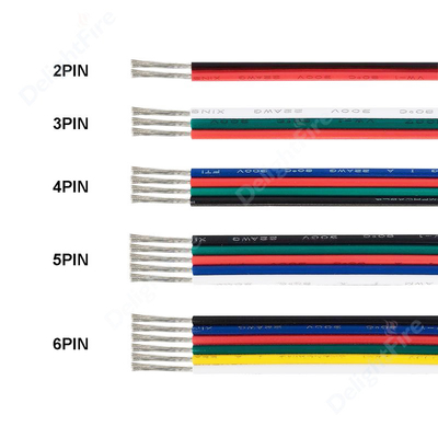 o PVC de 4Pin 5Pin 6Pin isolou o fio de cobre flexível 18 do cabo 20 conector da manutenção programada de 22AWG JST