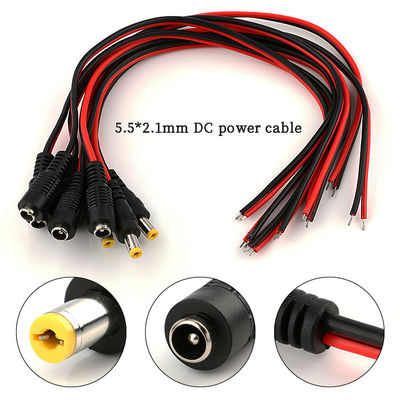 qualidade  5.5x2.1mm DC Power Cord 1m 2m 3m Power Adapter Extension Cable For CCTV Camera fábrica